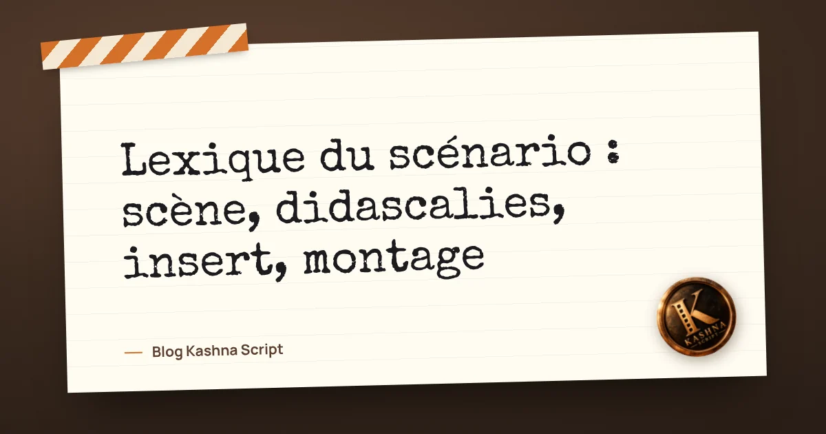 Lexique du scénario : scène, didascalies, insert, montage