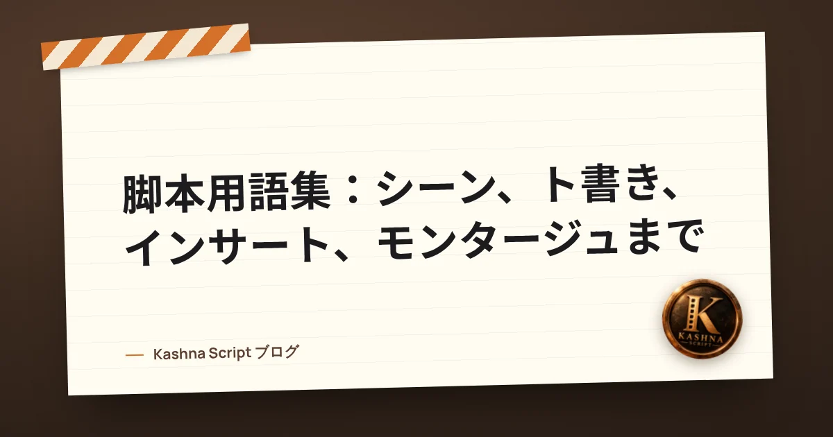 脚本用語集:シーン、ト書き、インサート、モンタージュまで