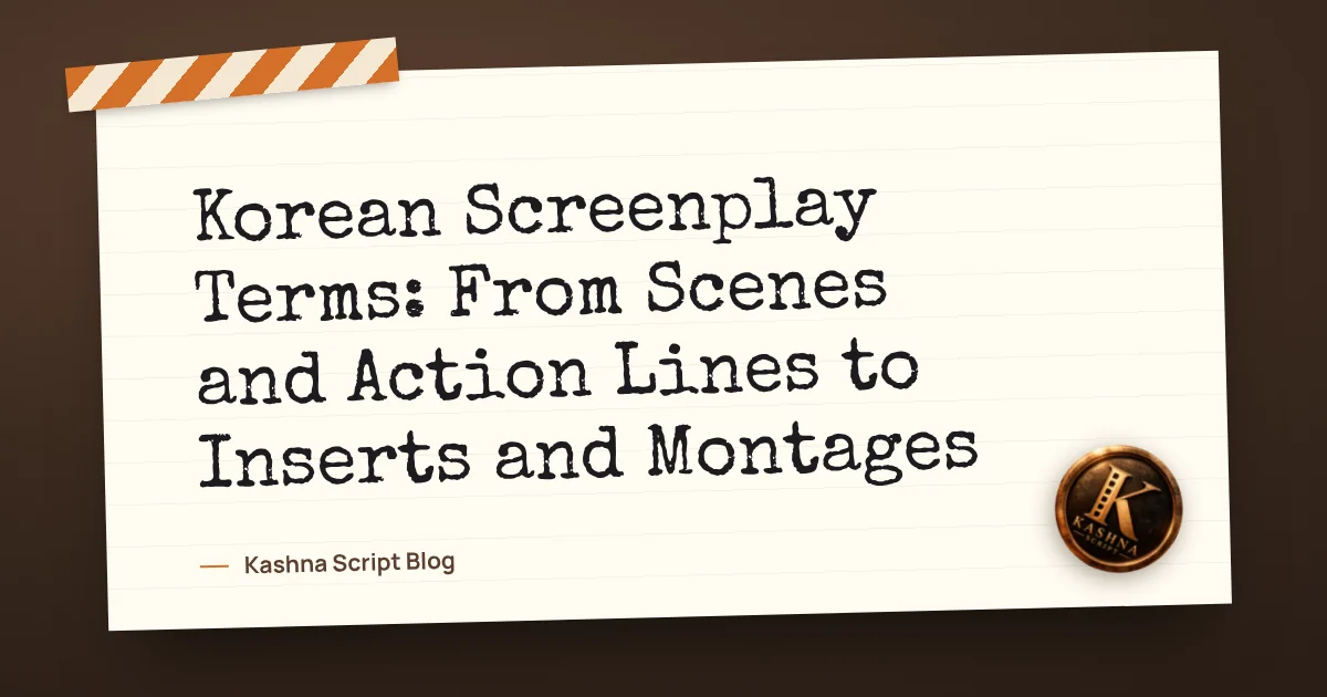 Korean Screenplay Terms: From Scenes and Action Lines to Inserts and Montages